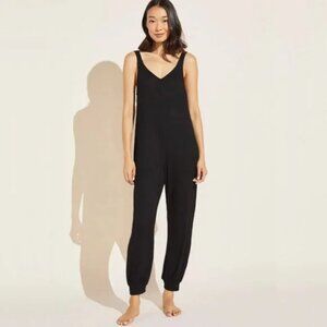 Eberjey Elon Ribbed Stretch-jersey Jumpsuit In Black - M